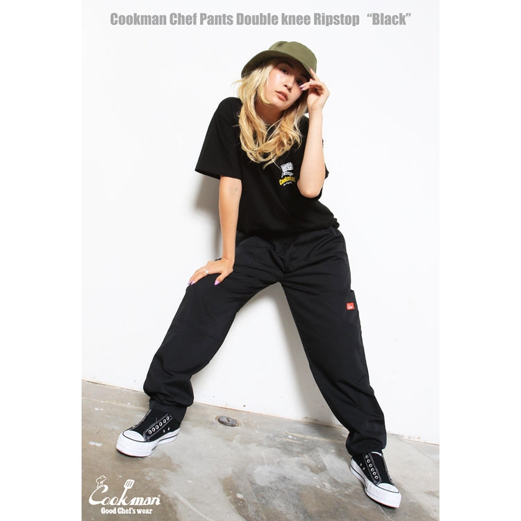 Cookman Chef Pants - Double Knee Ripstop : Black