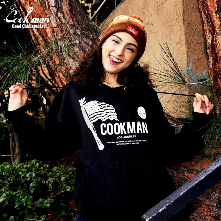 Cookman Pullover Hoodie - Flag : Black