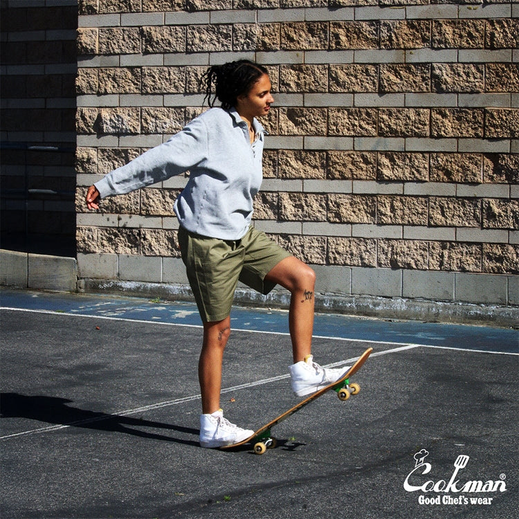 Cookman Chef Short Pants Front Pocket - Ripstop : Olive