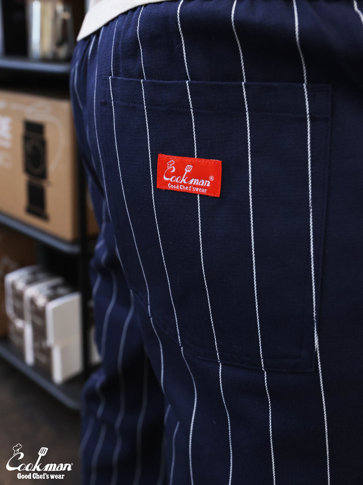 Chef Pants - Pencil Stripe : Navy