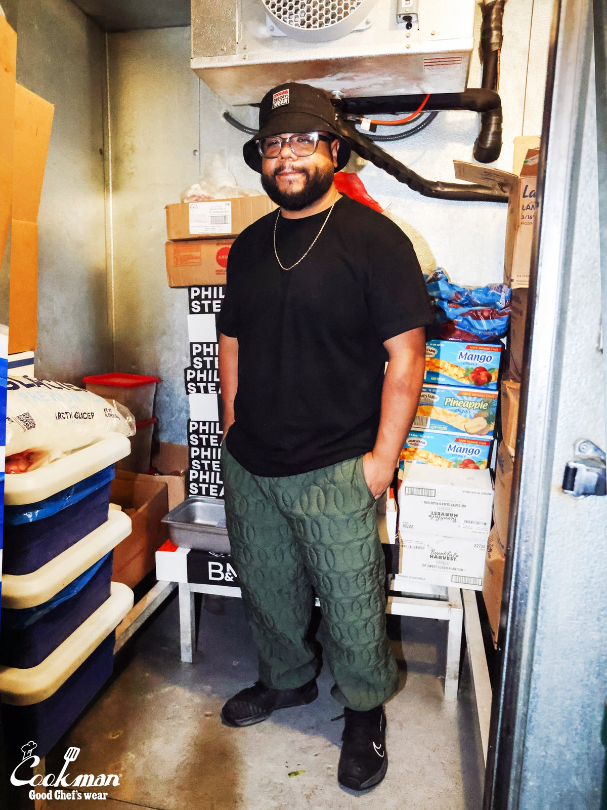 Chef Pants - Quilted Baseball : Olive