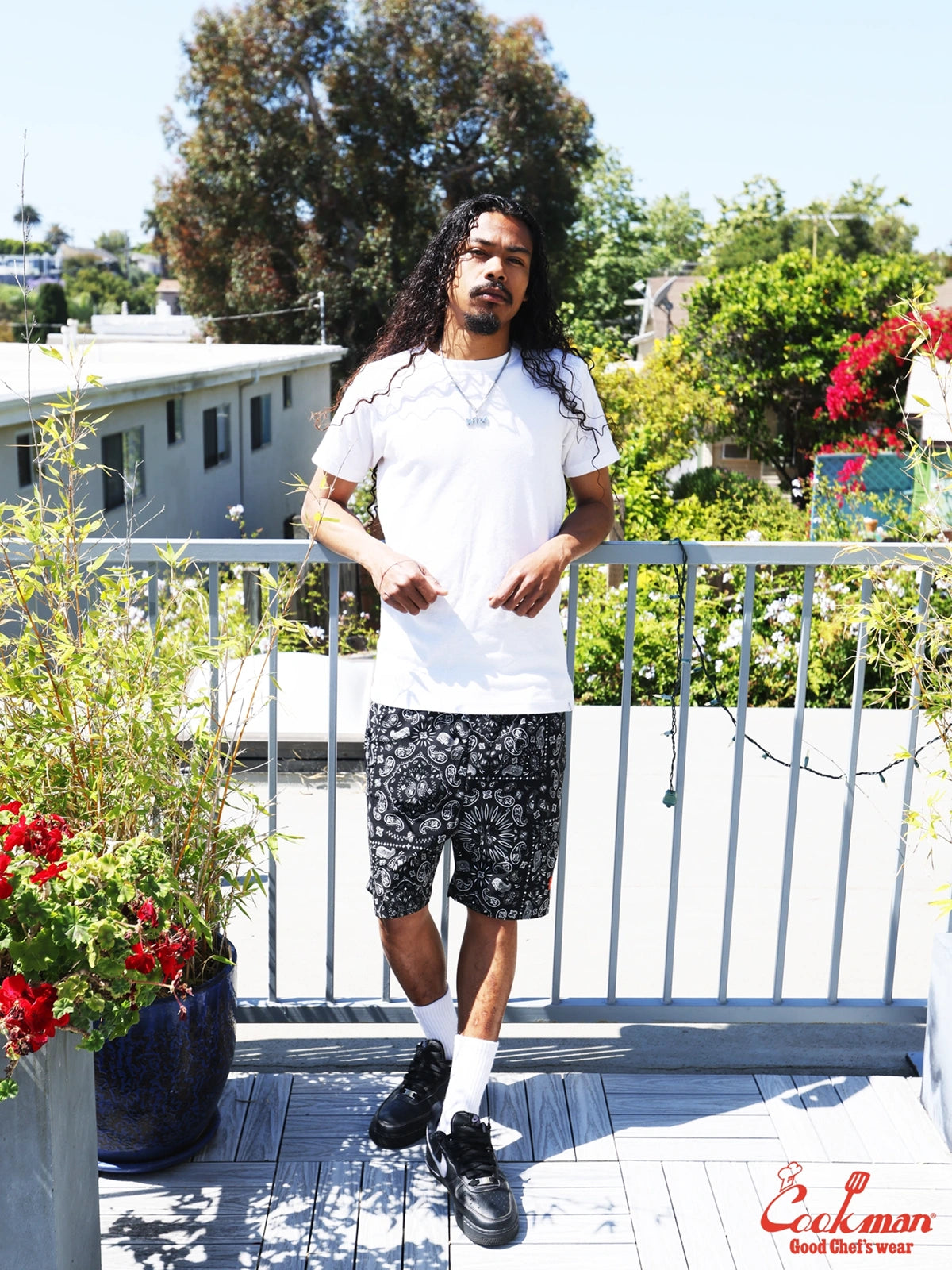 Chef Short Pants Light - Paisley : Black