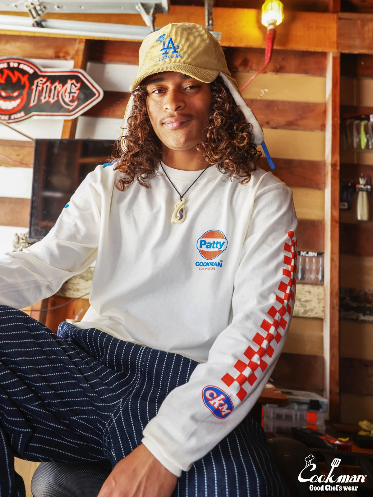 Long Sleeve Tees - Race : Off White