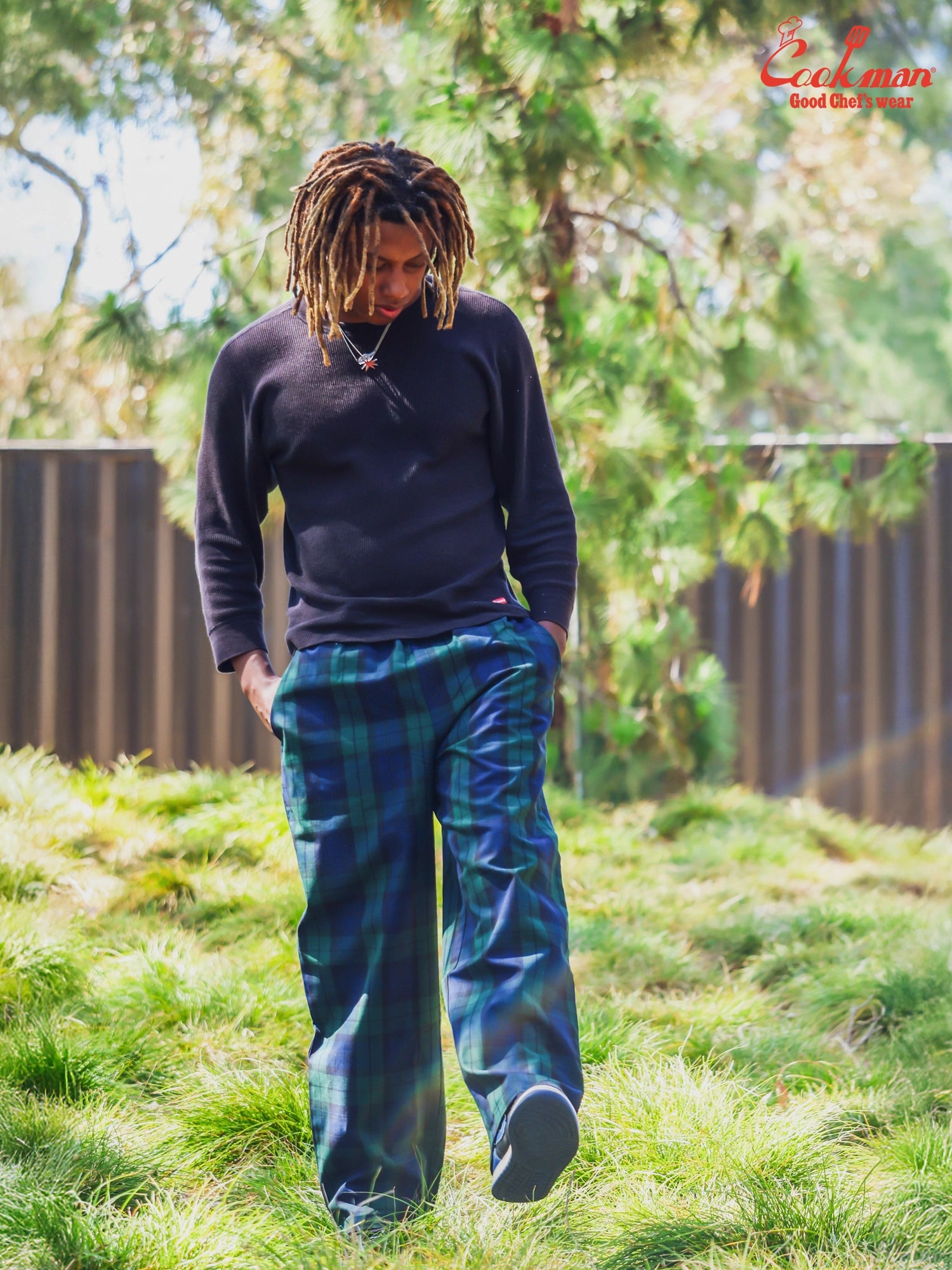 Chef Pants High-Wide - Black Watch Plaid