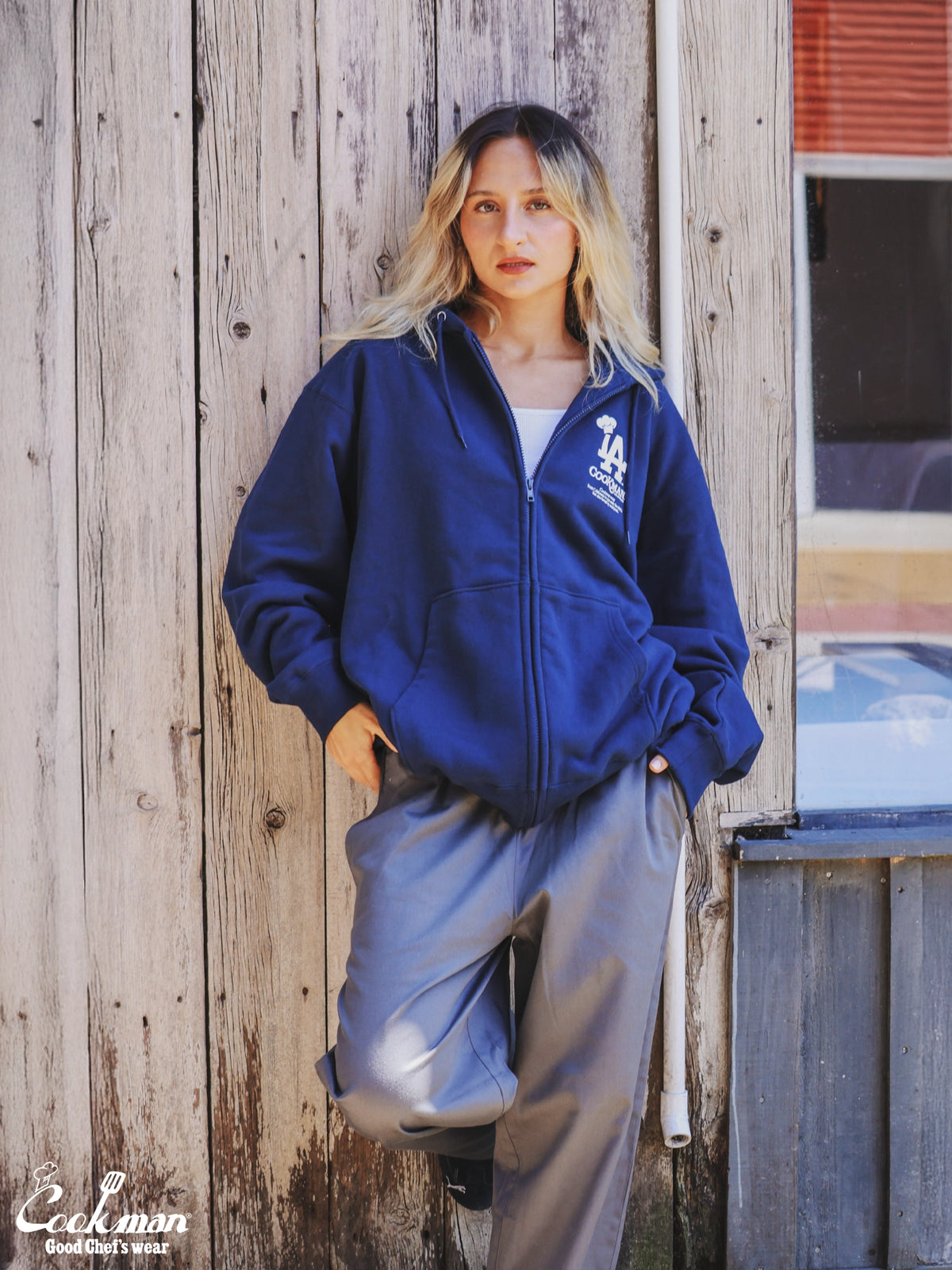 Zip-up Hoodie - Chef Hat LA : Navy