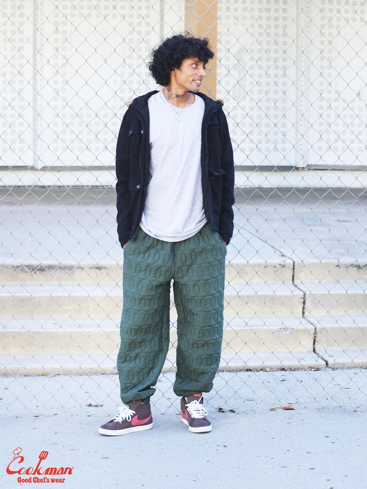Chef Pants - Quilted Baseball : Olive
