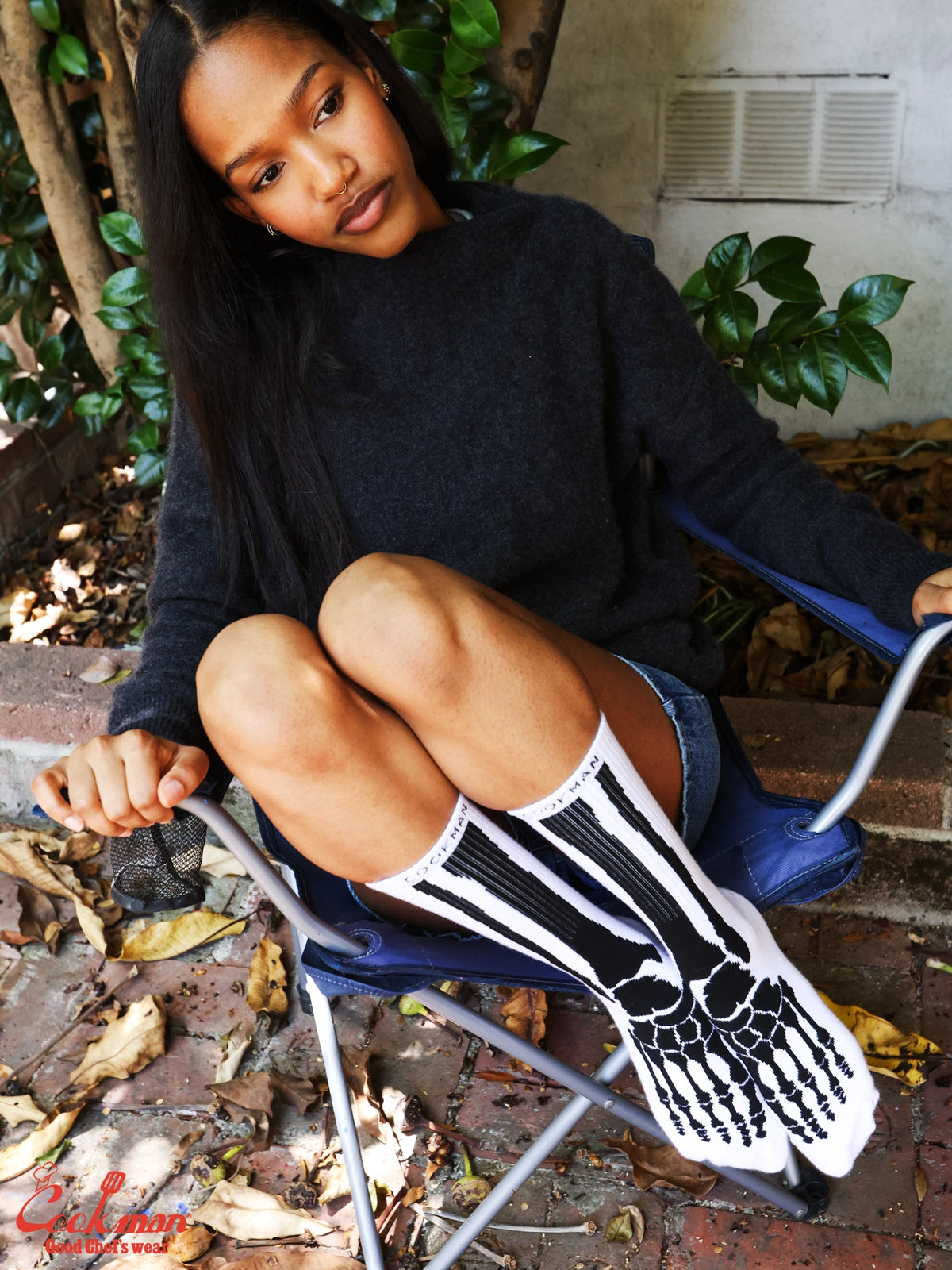 Rib Crew Socks -  Bone White