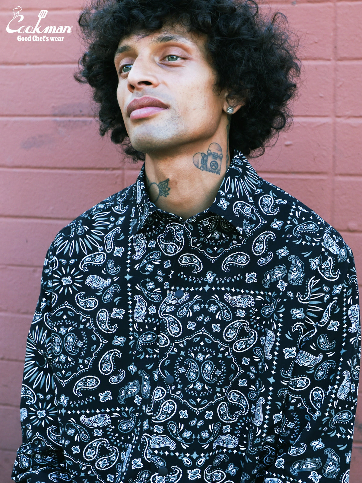 Work Shirts Long Sleeve - Paisley : Black