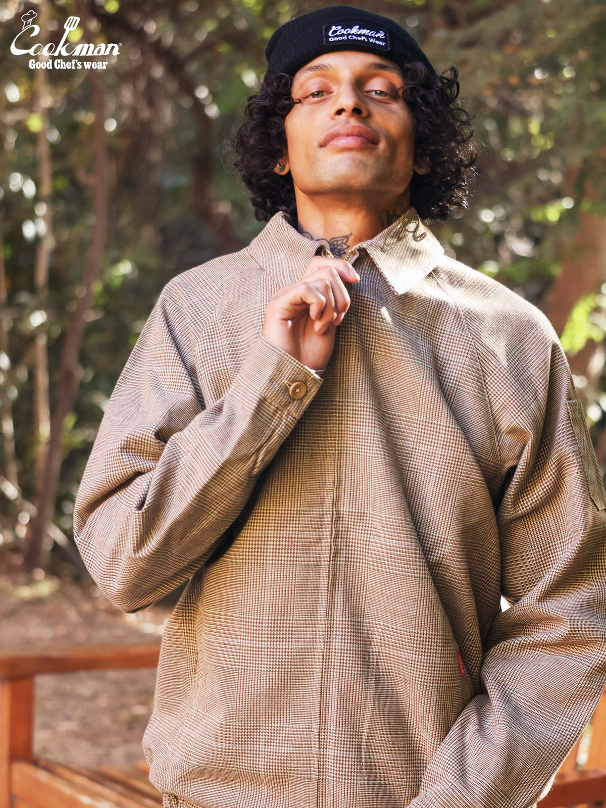Delivery Jacket With Lining - Glen Check Brown