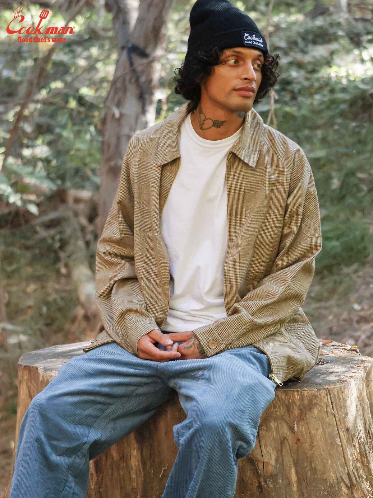 Delivery Jacket With Lining - Glen Check Brown