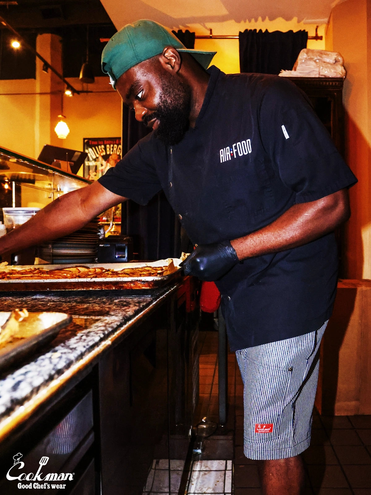 Chef Short Pants Front Pocket - Hickory : Black