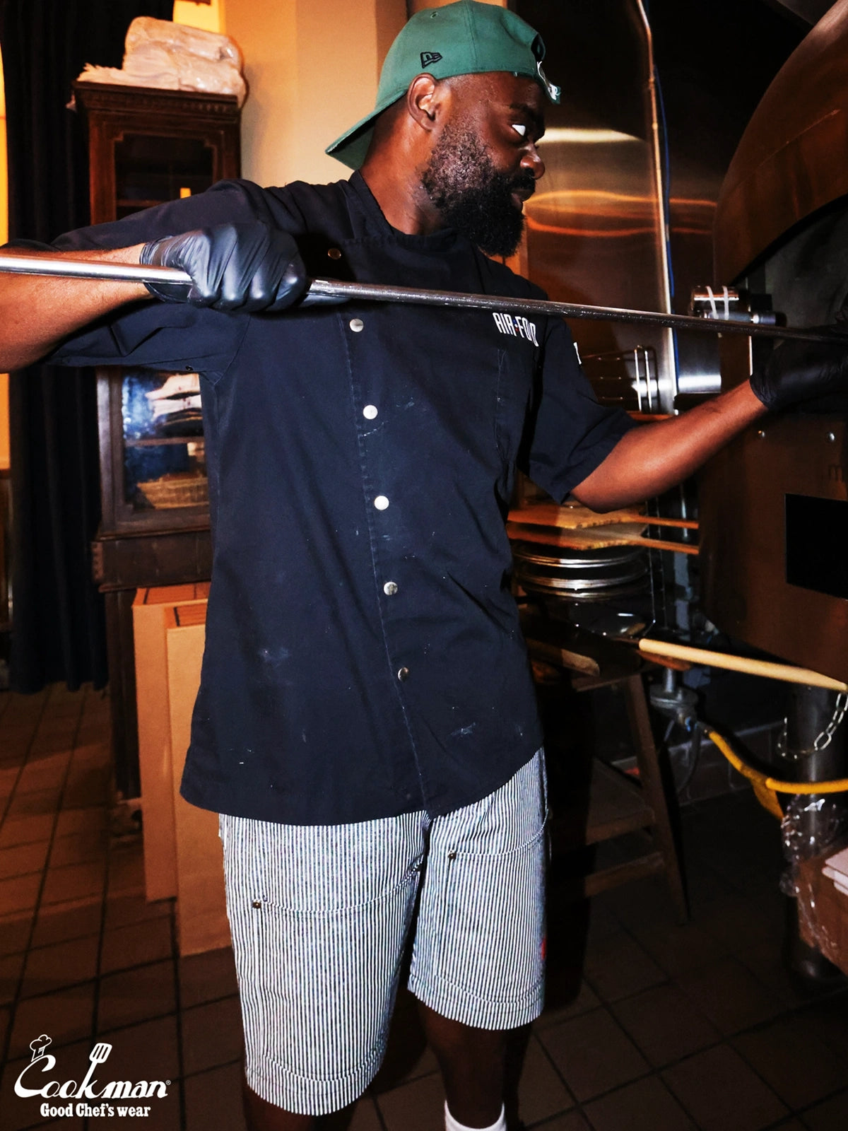 Chef Short Pants Front Pocket - Hickory : Black