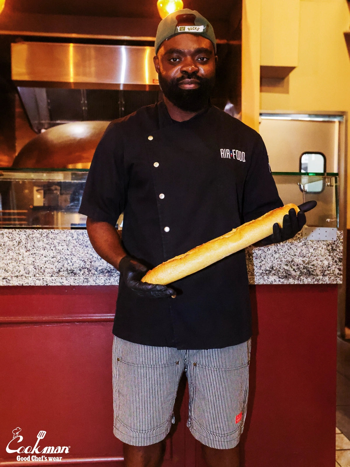 Chef Short Pants Front Pocket - Hickory : Black