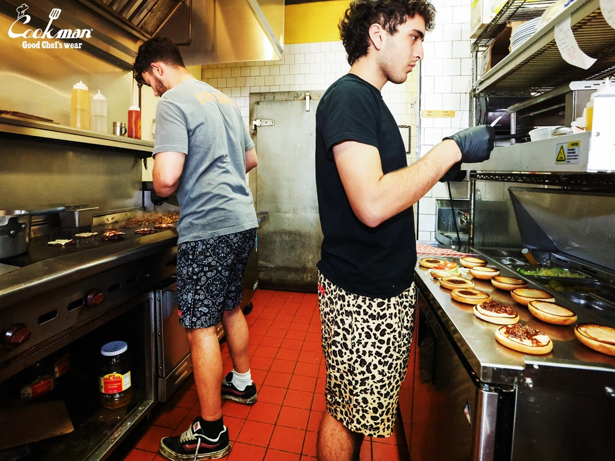 Chef Short Pants Light - Paisley : Black