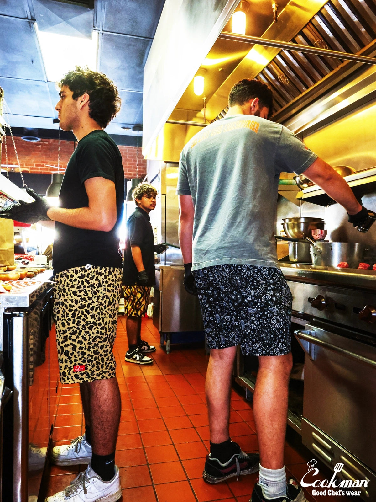 Chef Short Pants Light - Paisley : Black
