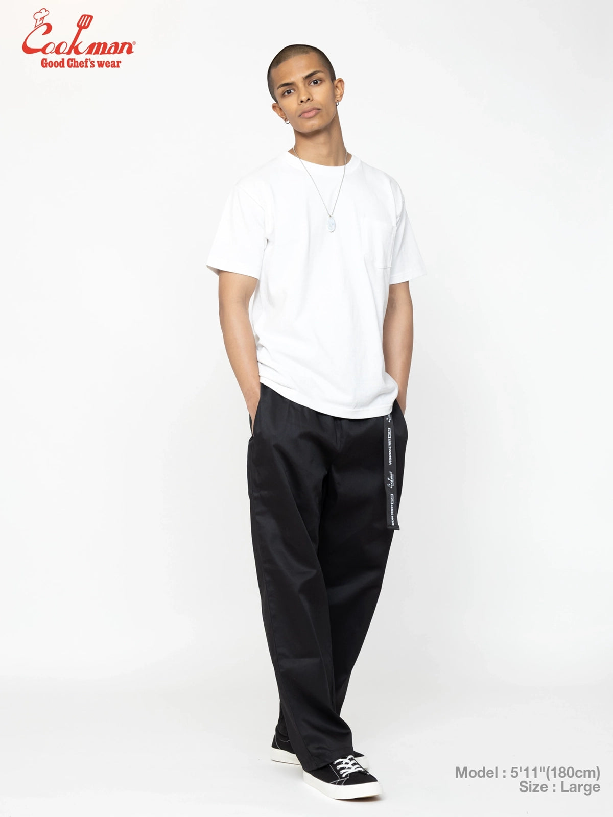 Chef Pants Semiwide Black Belt  - Vision : Black