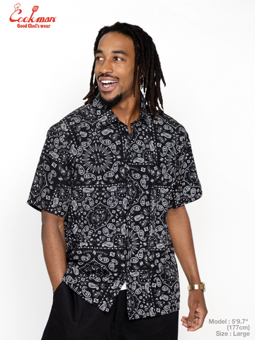 Work Shirts Short Sleeve Light -  Paisley : Black