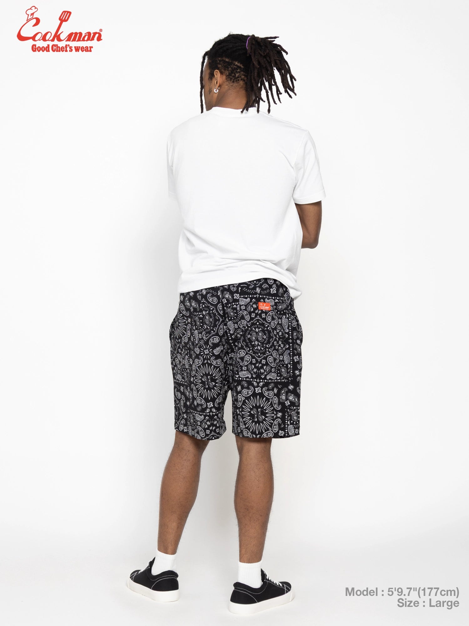 Chef Short Pants Light - Paisley : Black