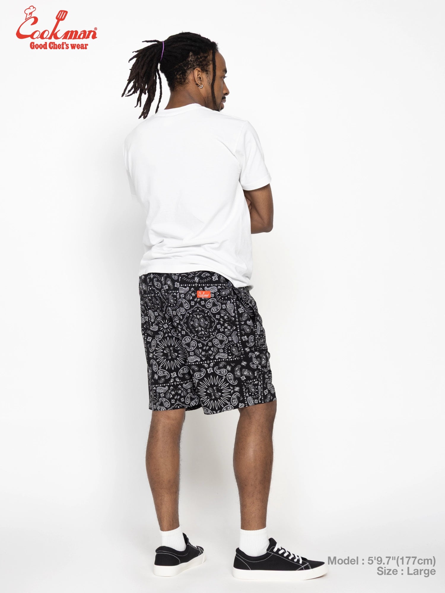 Chef Short Pants Light - Paisley : Black