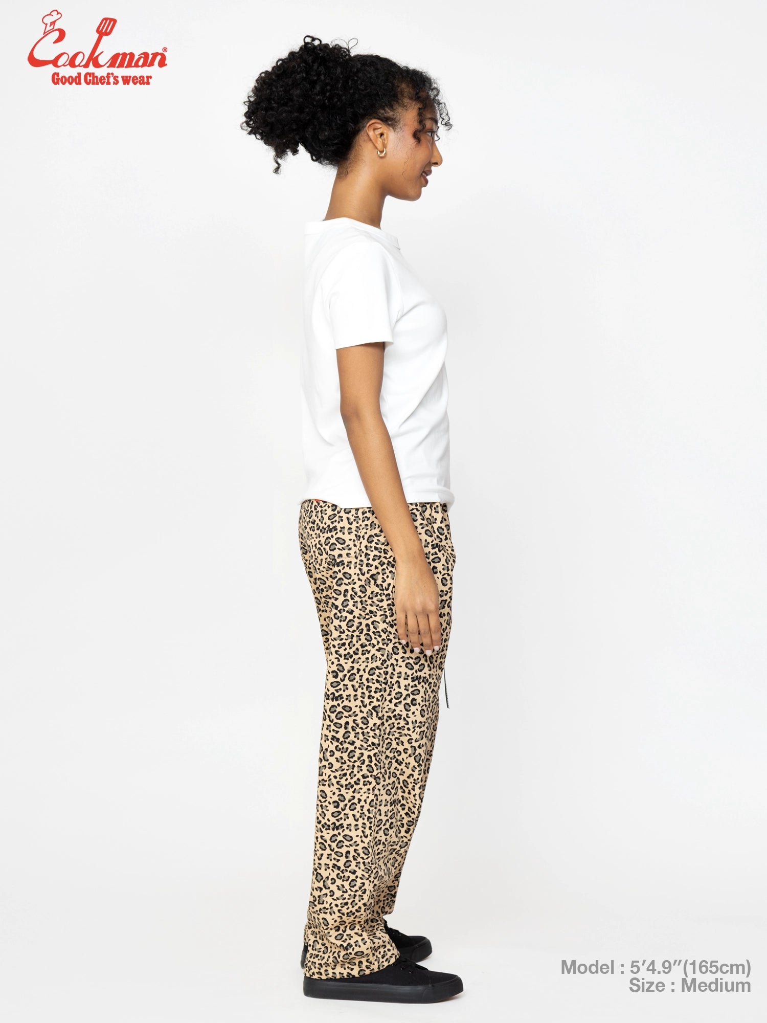 Chef Pants Semiwide Black Belt  - Vision Leopard : Beige