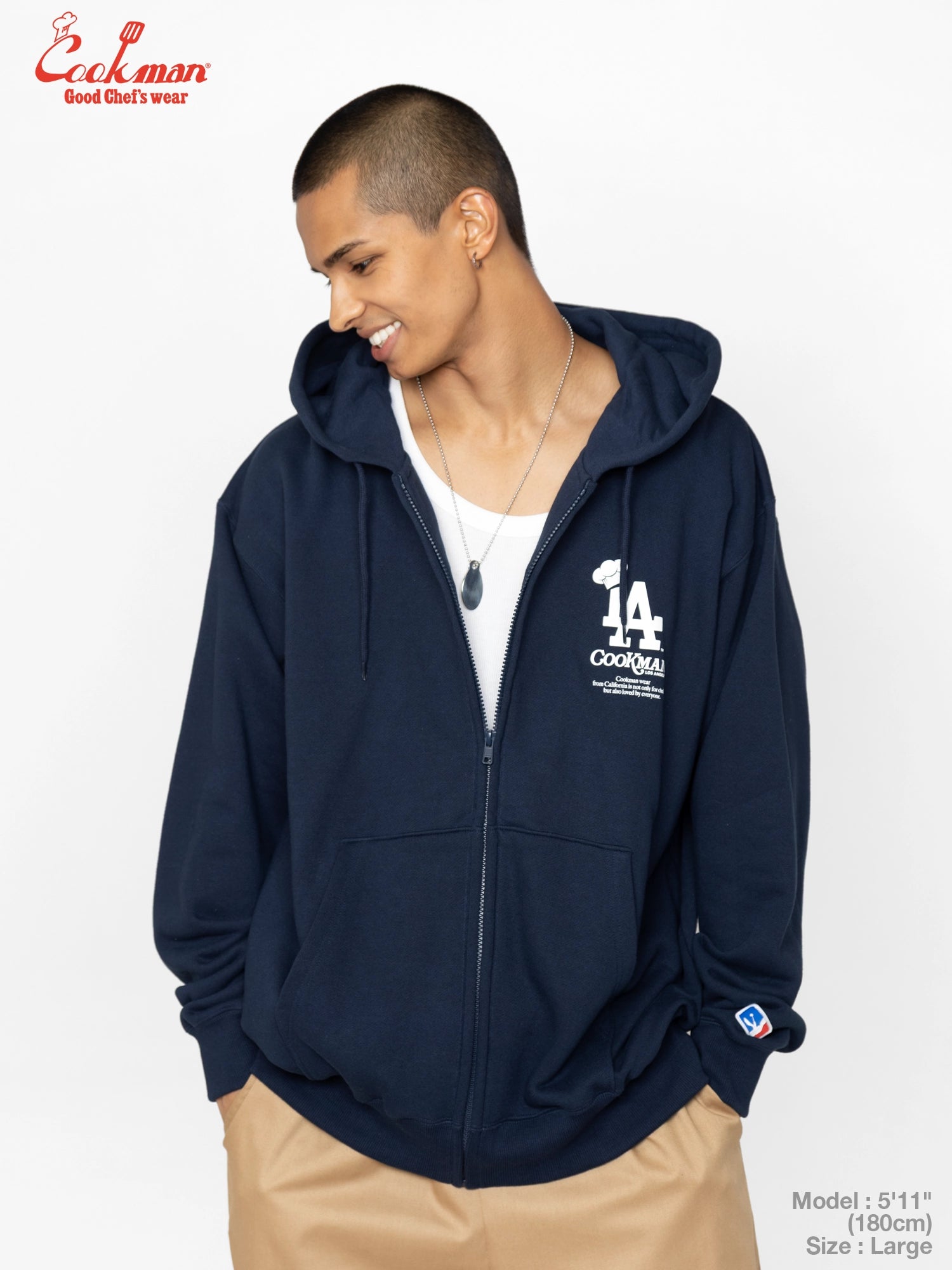 Zip-up Hoodie - Chef Hat LA : Navy
