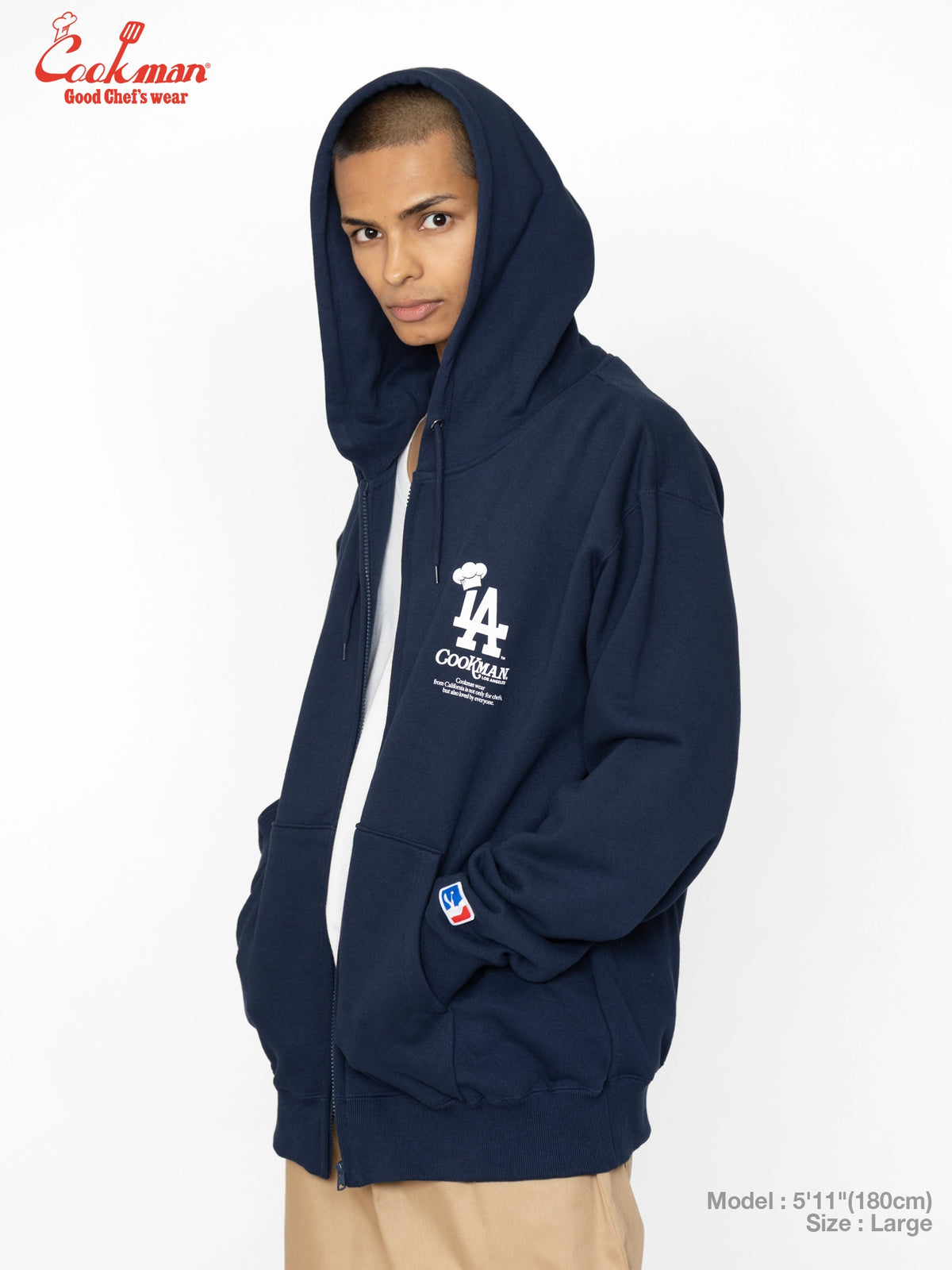 Zip-up Hoodie - Chef Hat LA : Navy