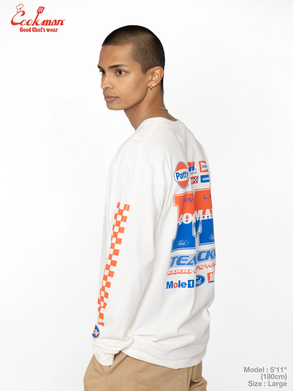 Long Sleeve Tees - Race : Off White