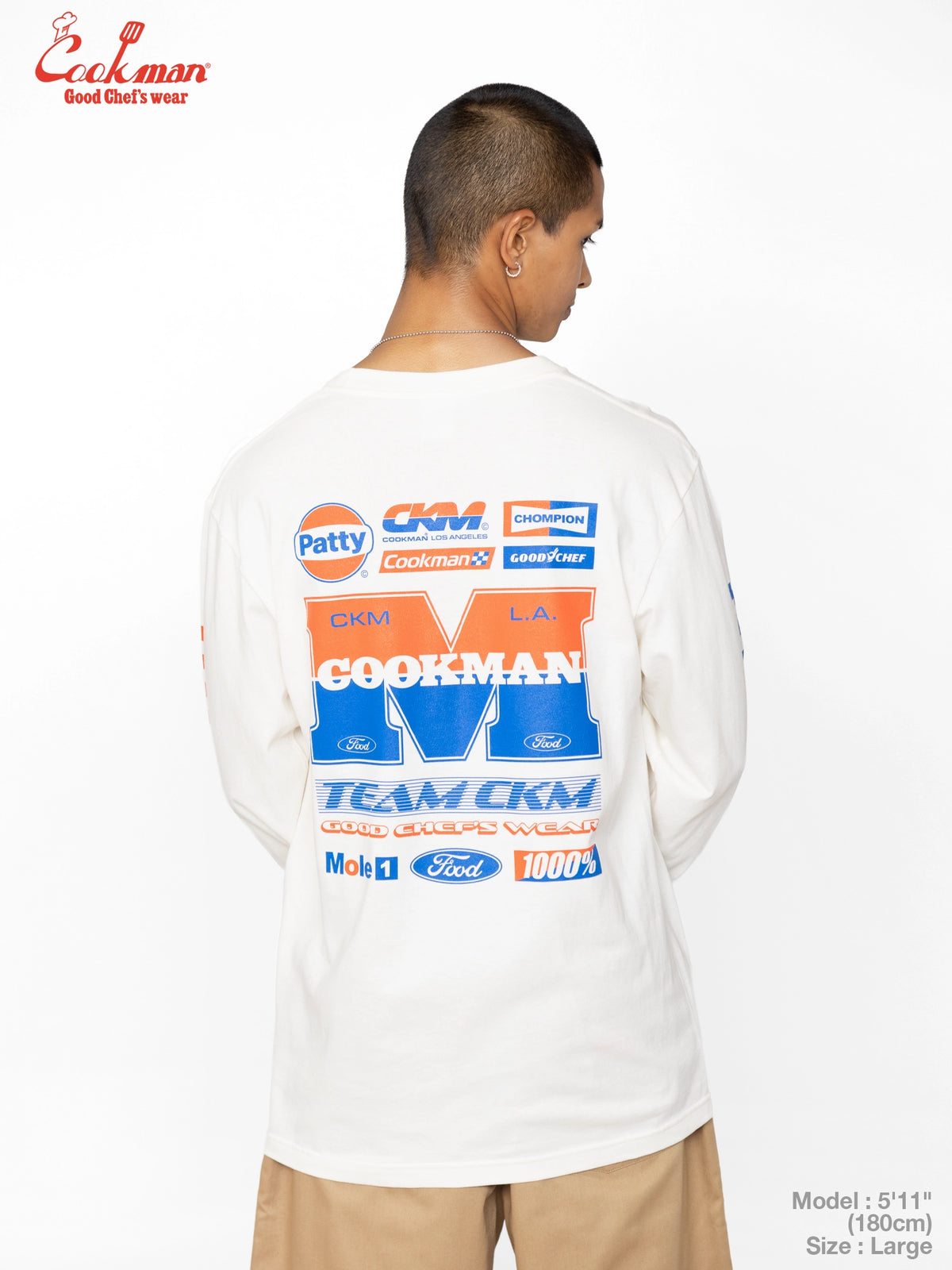 Long Sleeve Tees - Race : Off White
