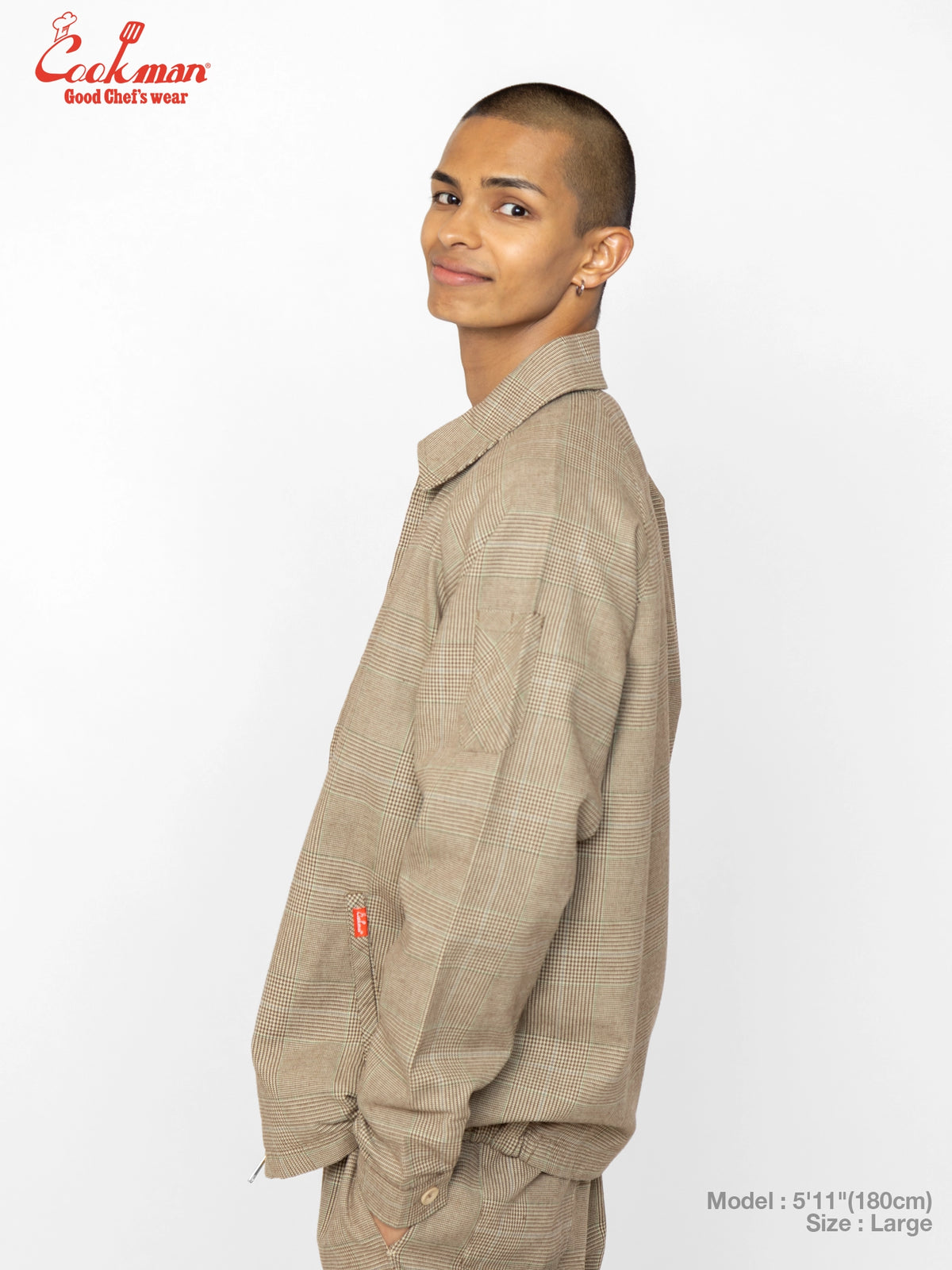 Delivery Jacket With Lining - Glen Check Brown