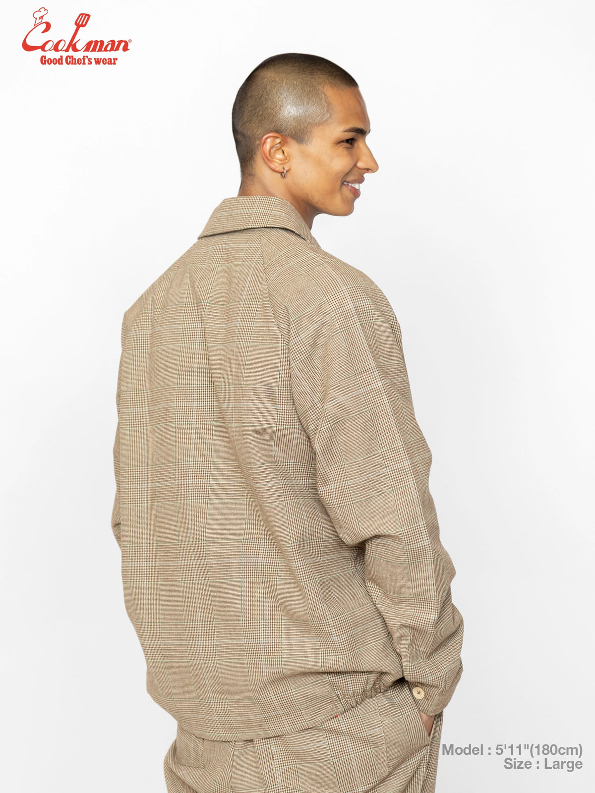 Delivery Jacket With Lining - Glen Check Brown