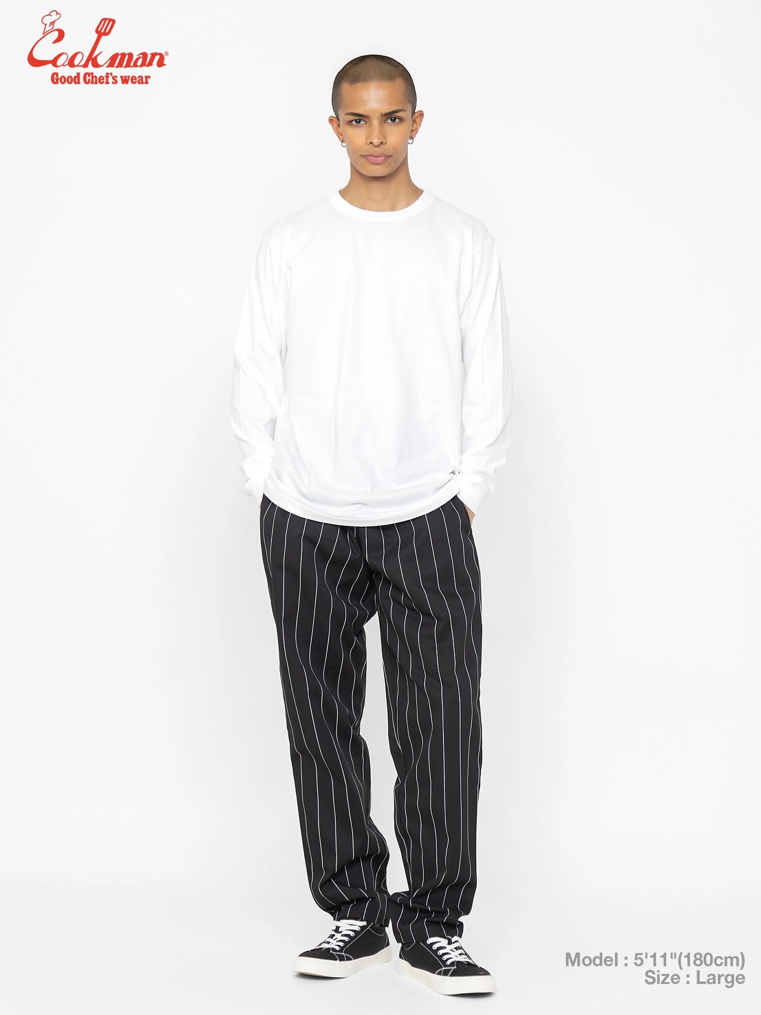 Chef Pants - Pencil Stripe : Black