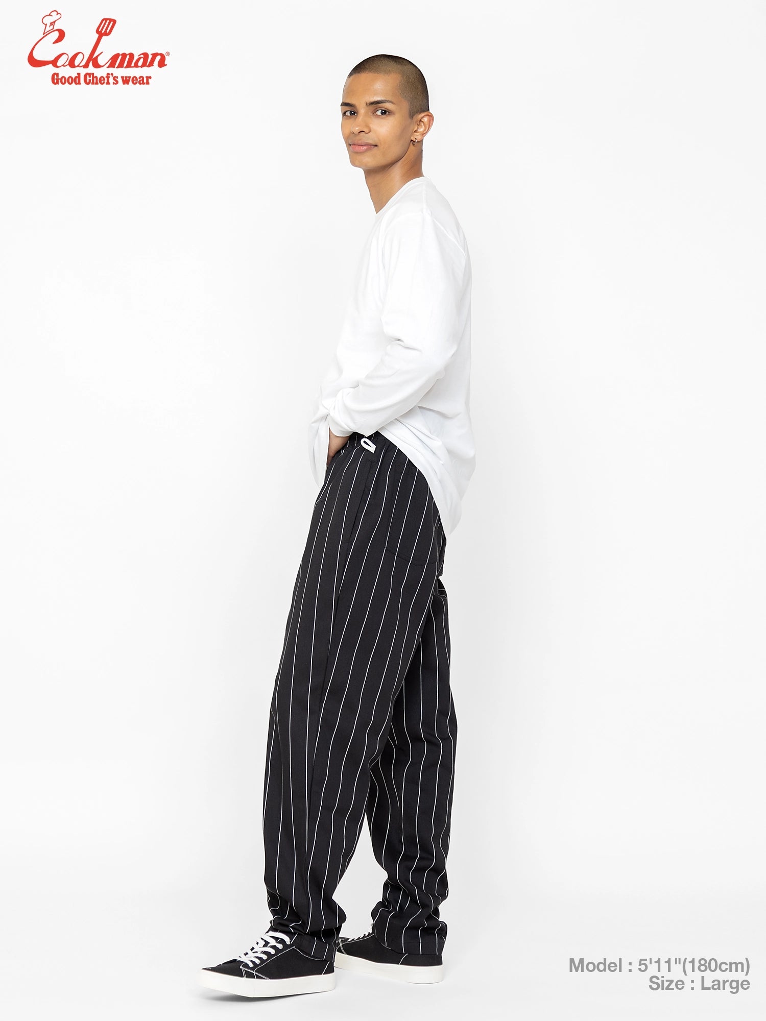 Chef Pants - Pencil Stripe : Black