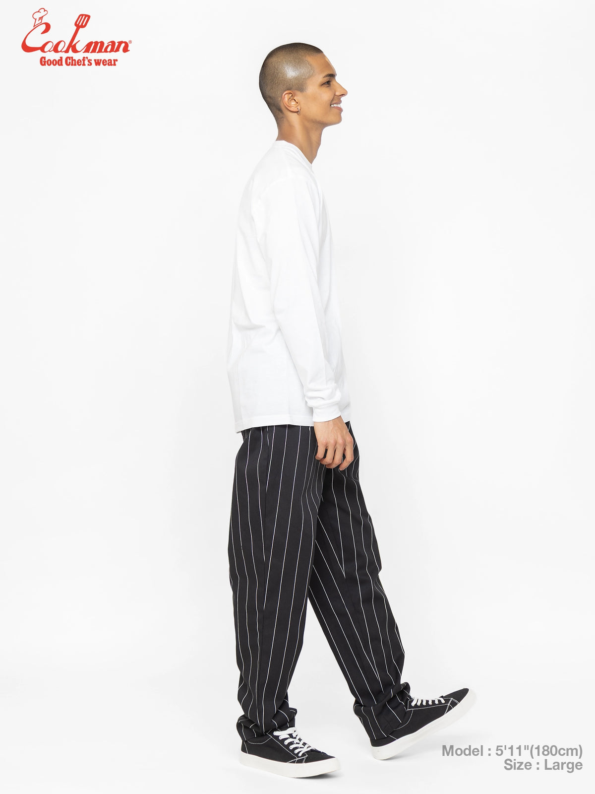Chef Pants - Pencil Stripe : Black