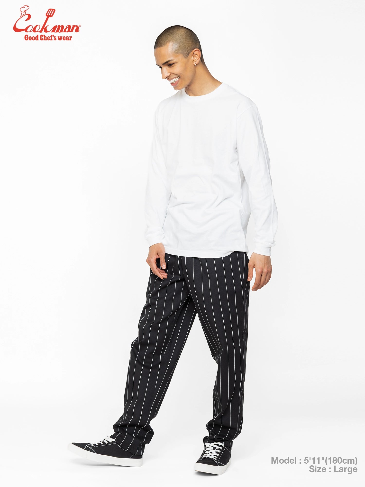 Chef Pants - Pencil Stripe : Black