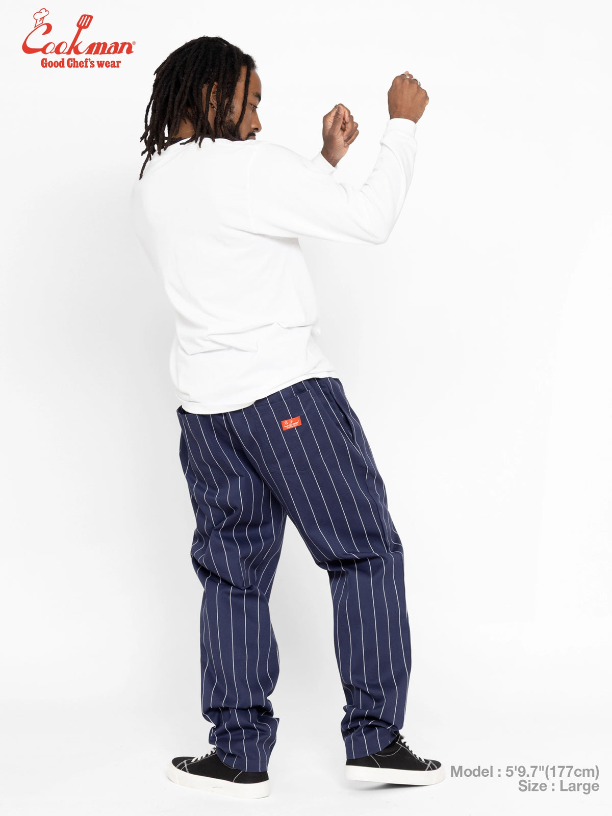 Chef Pants - Pencil Stripe : Navy