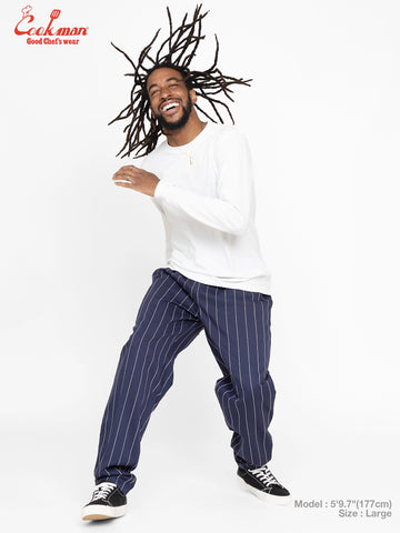 Chef Pants - Pencil Stripe : Navy