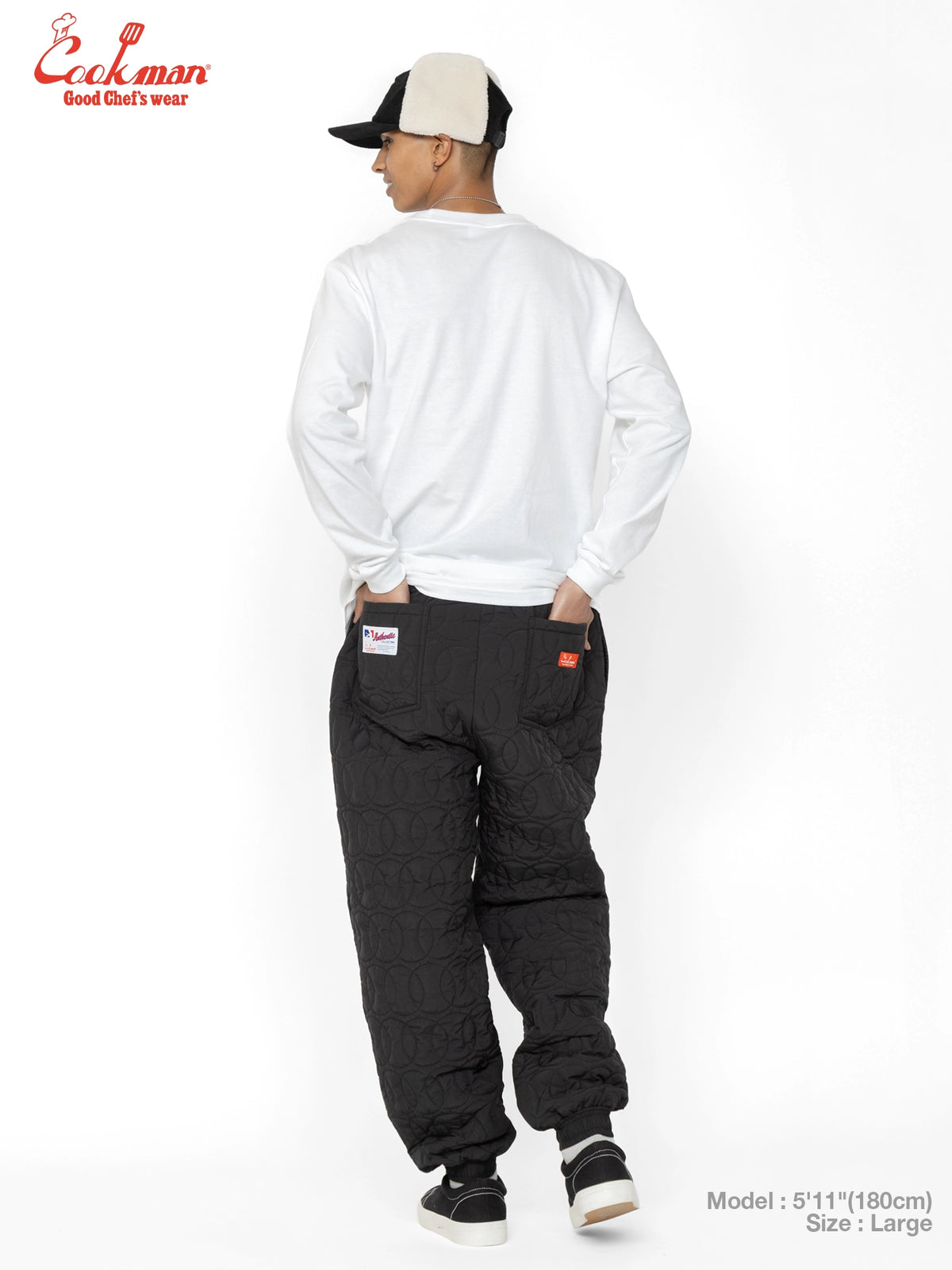 Chef Pants - Quilted Baseball : Black