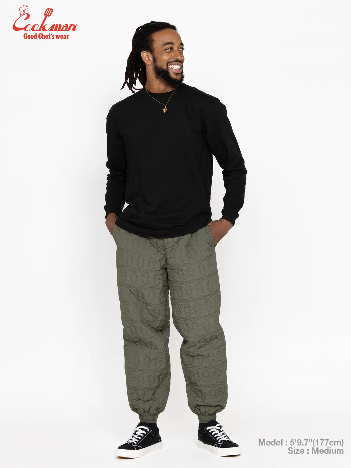 Chef Pants - Quilted Baseball : Olive