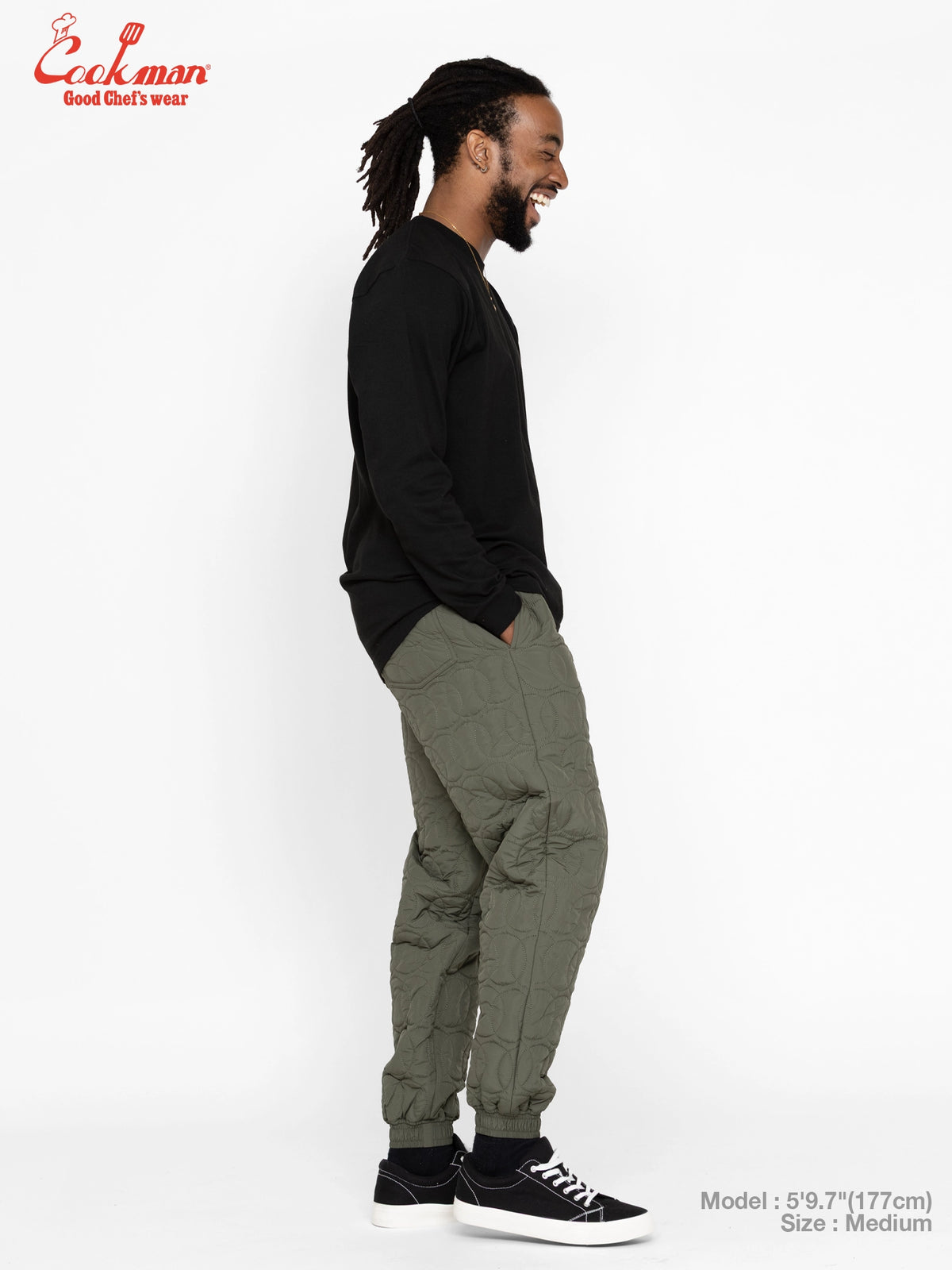 Chef Pants - Quilted Baseball : Olive