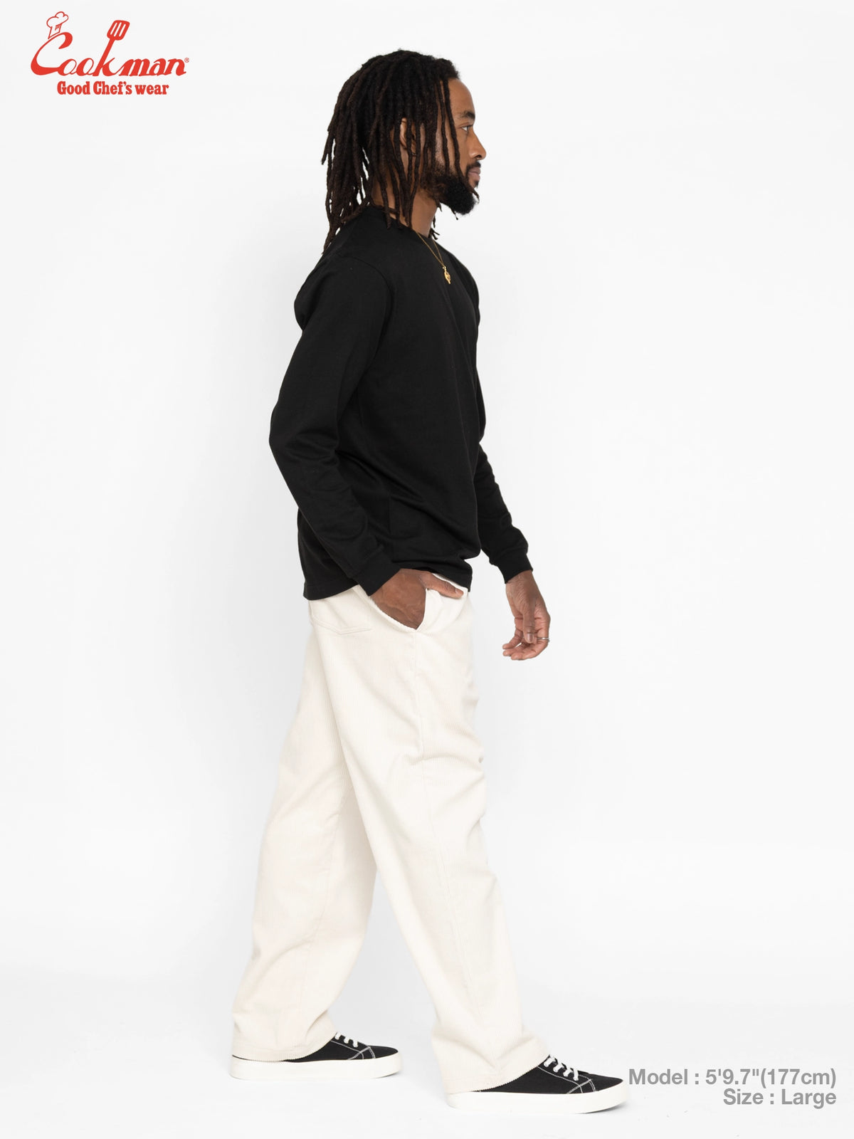 Chef Pants Semiwide - Corduroy : Cream