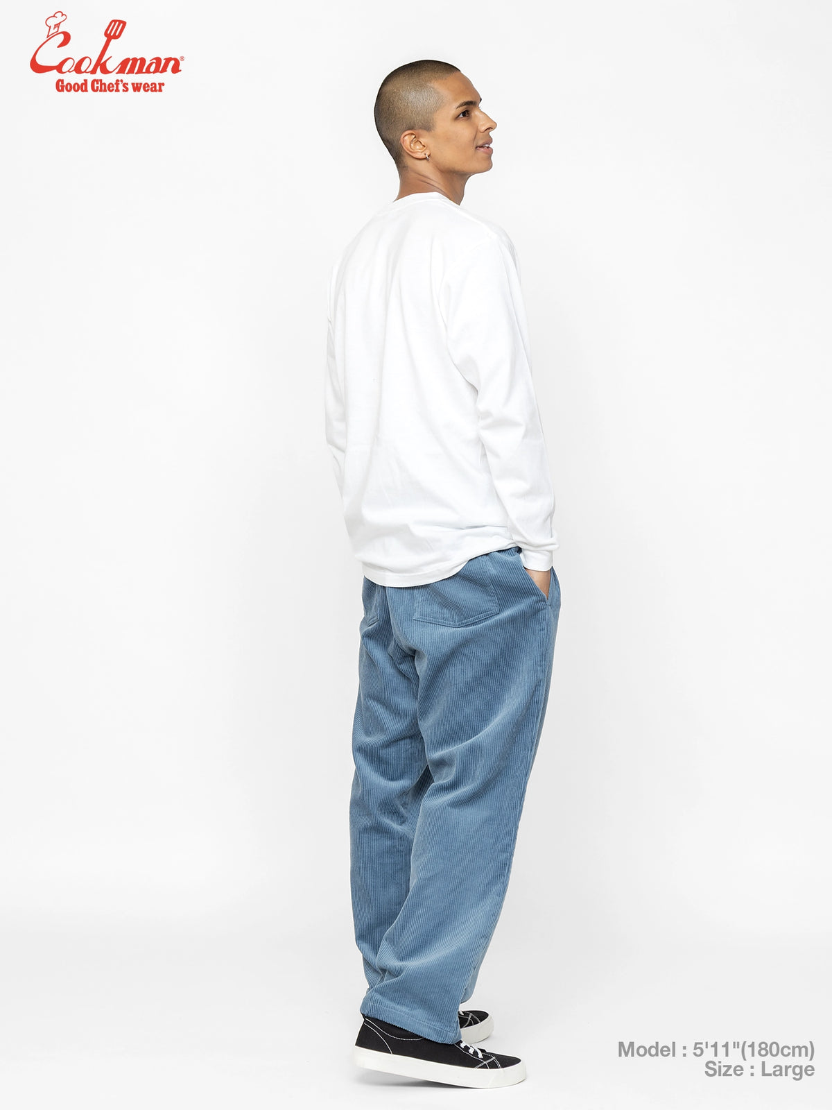 Chef Pants Semiwide - Corduroy : Blue Gray