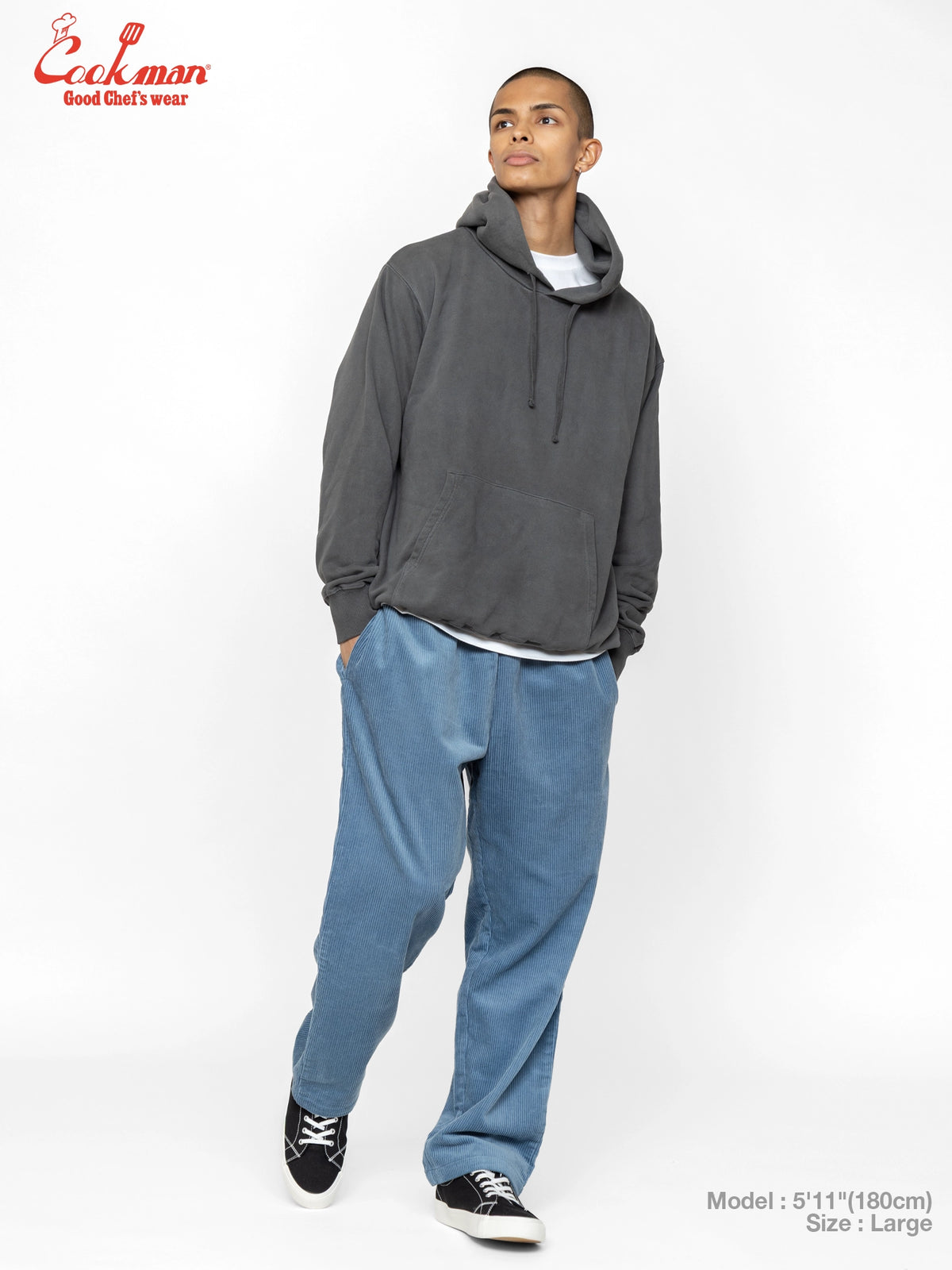 Chef Pants Semiwide - Corduroy : Blue Gray