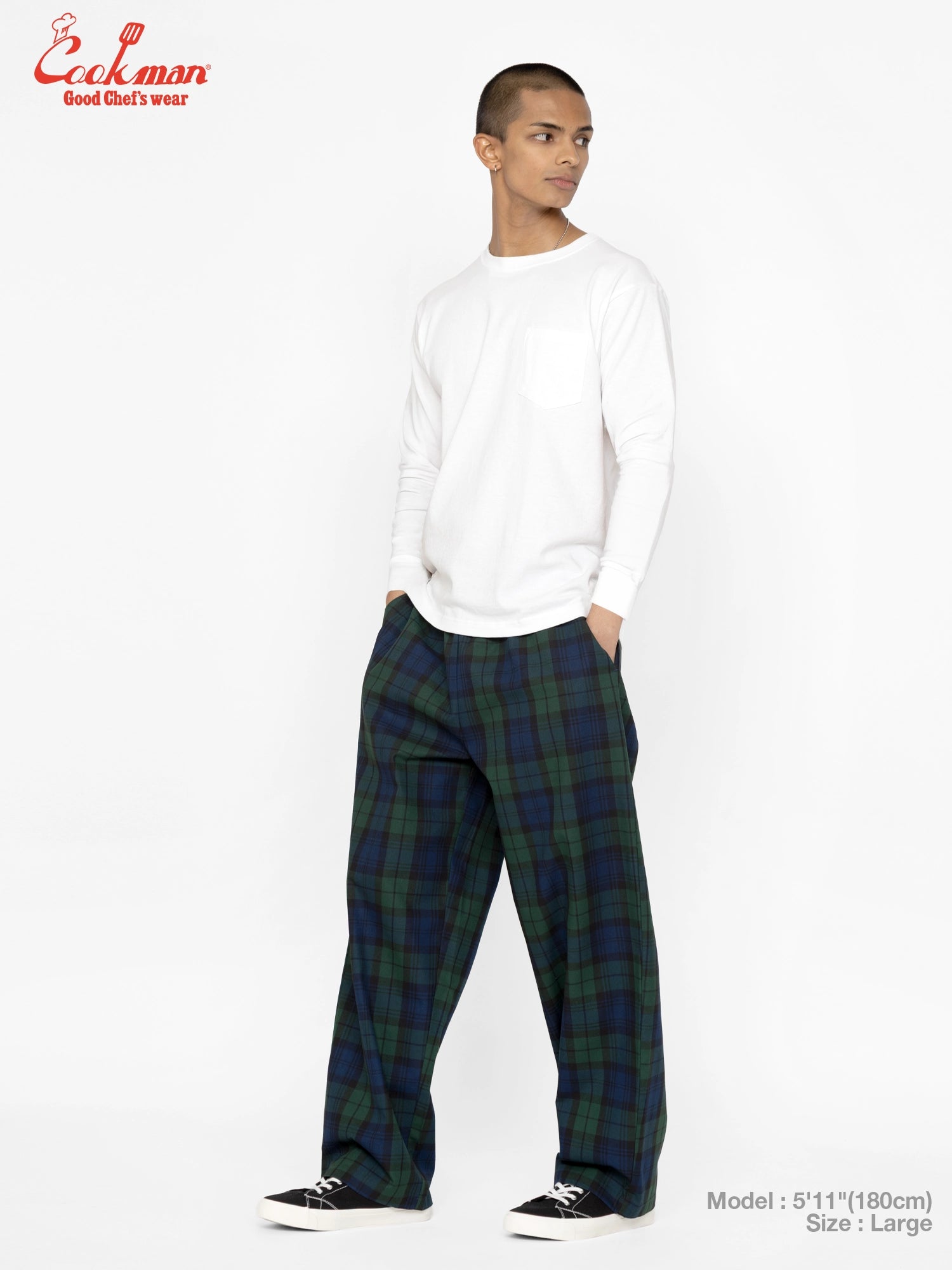 Chef Pants High-Wide - Black Watch Plaid