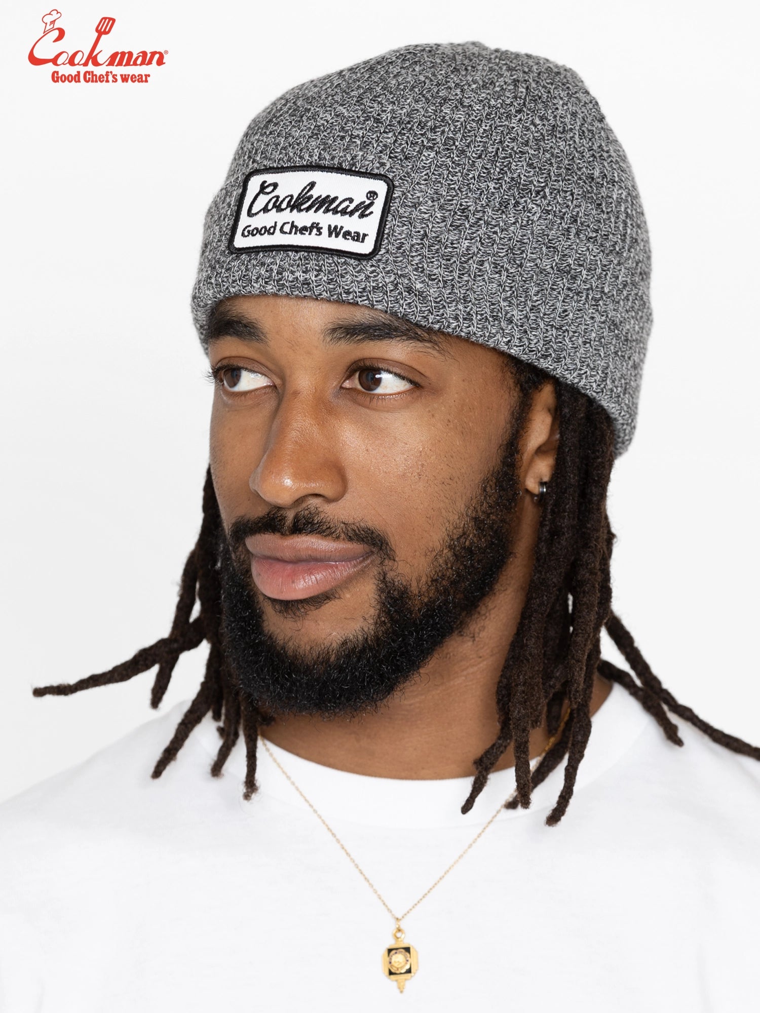 Beanie  - Embroidery Patch : Heather Gray