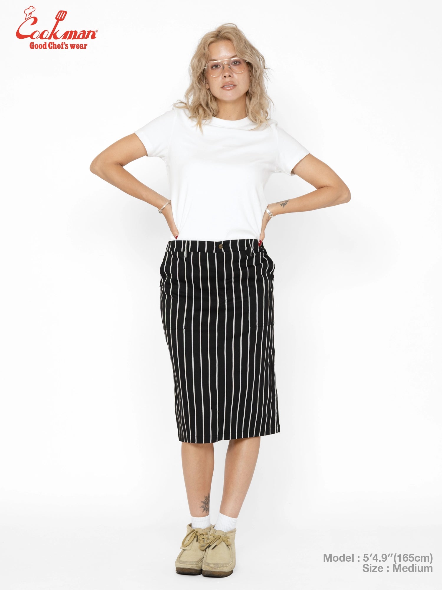 Baker's Skirt - Stripe : Black