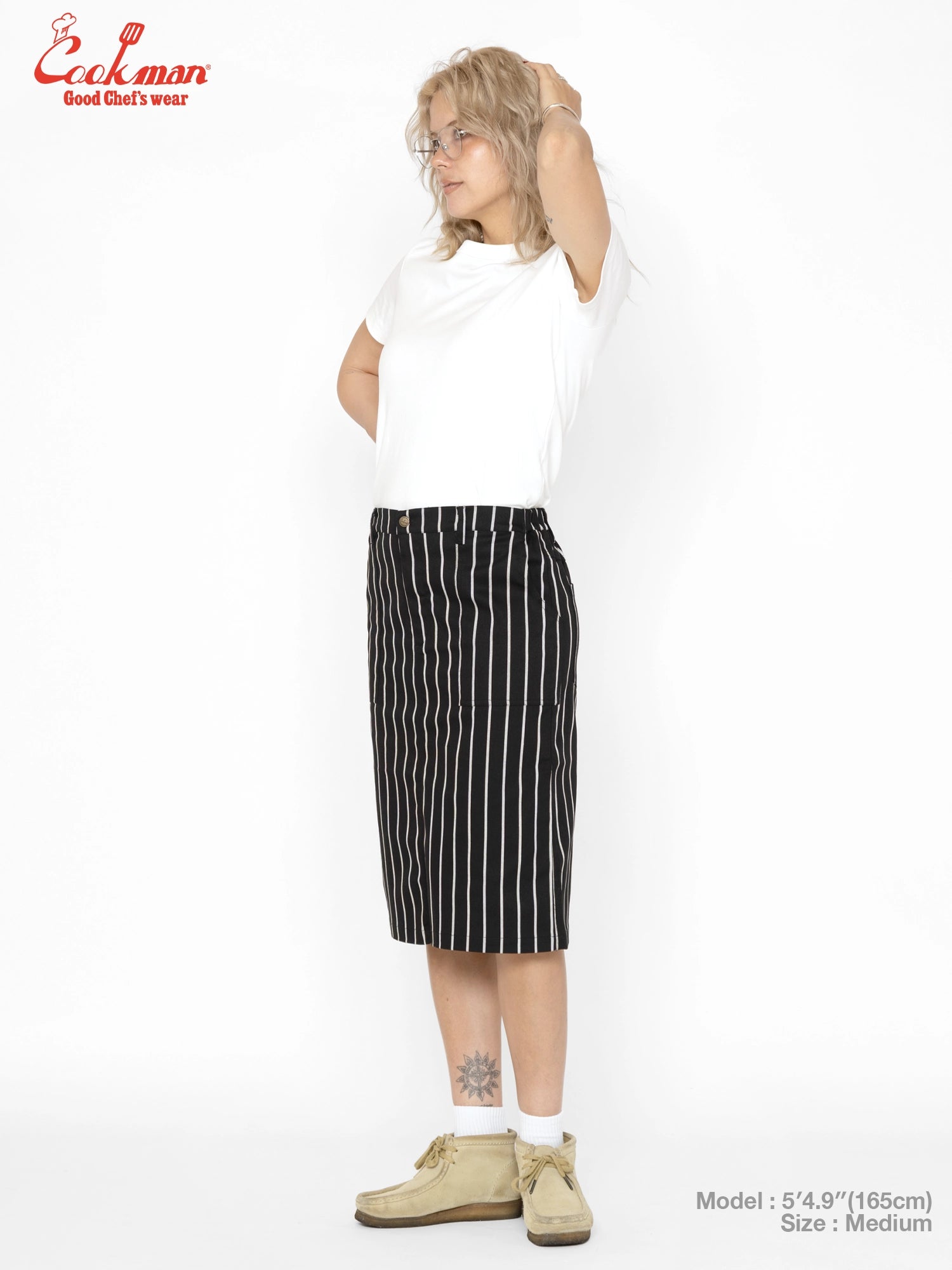 Baker's Skirt - Stripe : Black
