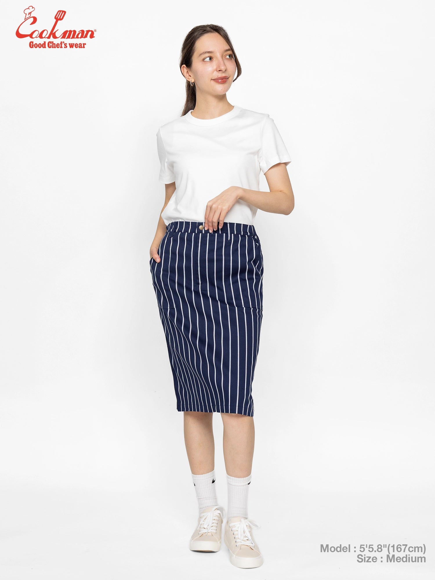 Baker's Skirt - Stripe : Navy