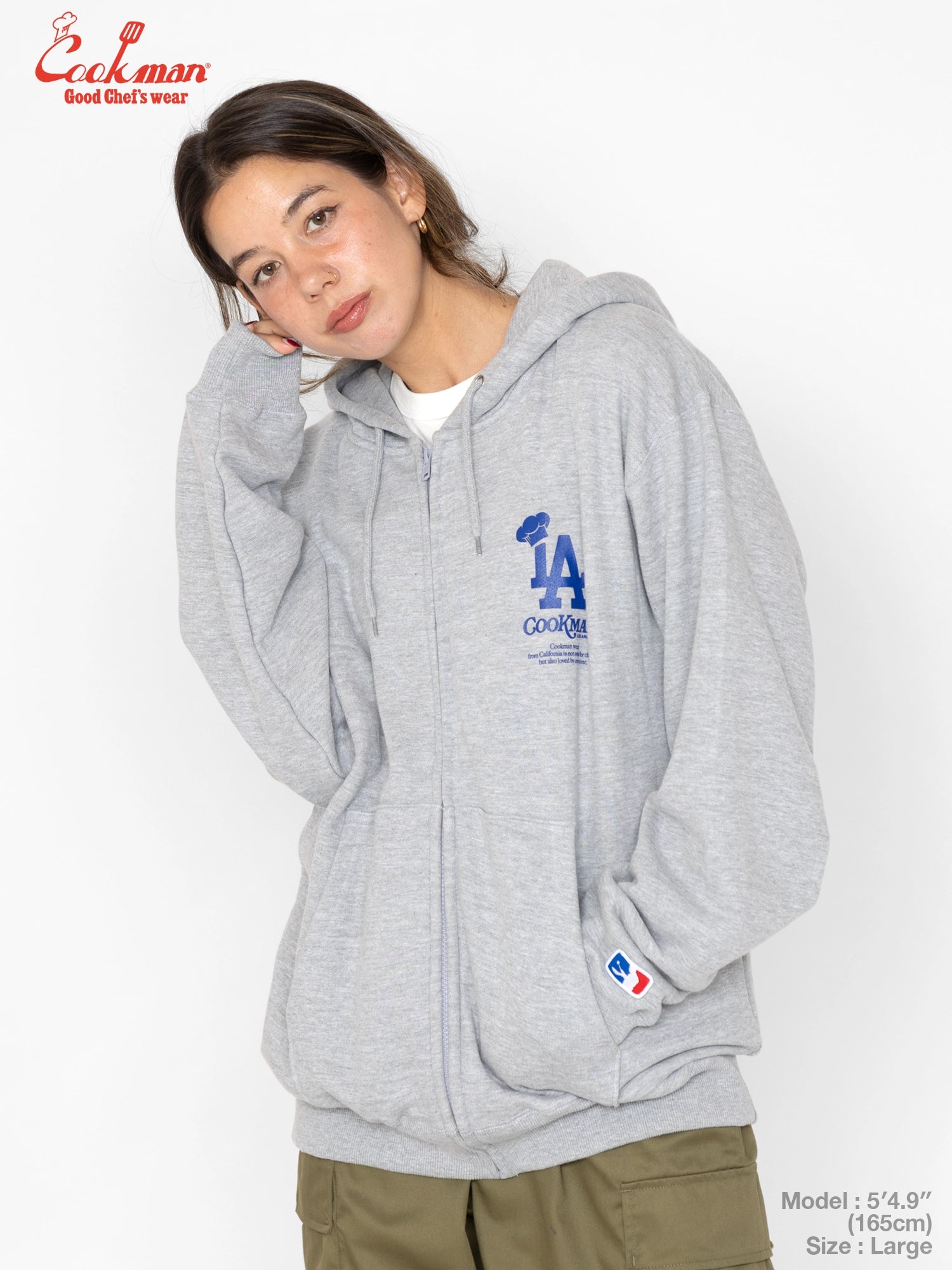 Zip-up Hoodie - Chef Hat LA : Heather Gray