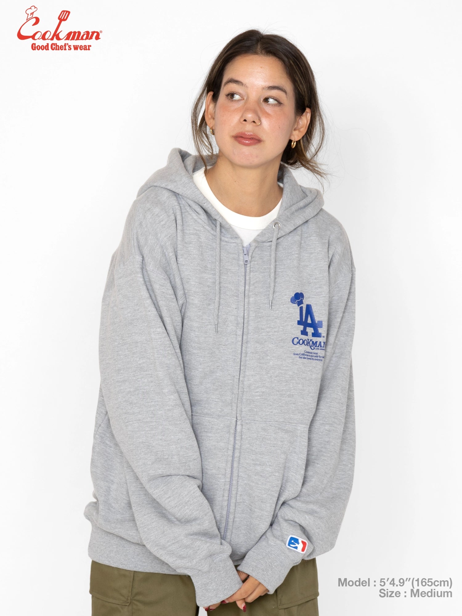 Zip-up Hoodie - Chef Hat LA : Heather Gray