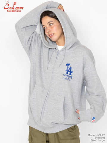 Zip-up Hoodie - Chef Hat LA : Heather Gray